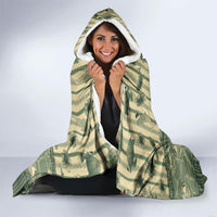 Hawaii Christmas In July Hooded Blanket Olive Green Mele Kalikimaka Sea Animals