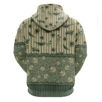 Hawaii Christmas In July Zip Hoodie Olive Green Mele Kalikimaka Sea Animals DT05 - Polynesian Pride