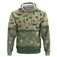 Hawaii Christmas In July Zip Hoodie Olive Green Mele Kalikimaka Sea Animals DT05 Pullover Hoodie Green - Polynesian Pride