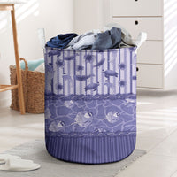 Hawaii Christmas In July Laundry Basket Amethyst Purple Mele Kalikimaka Sea Animals