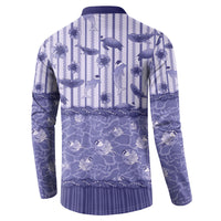 Hawaii Christmas In July Button Sweatshirt Amethyst Purple Mele Kalikimaka Sea Animals