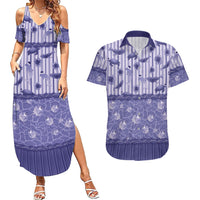 Hawaii Christmas In July Couples Matching Summer Maxi Dress and Hawaiian Shirt Amethyst Purple Mele Kalikimaka Sea Animals DT05 Purple - Polynesian Pride