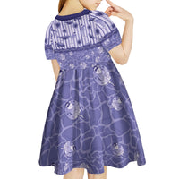 Hawaii Christmas In July Kid Short Sleeve Dress Amethyst Purple Mele Kalikimaka Sea Animals DT05 - Polynesian Pride