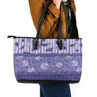 Hawaii Christmas In July Leather Tote Bag Amethyst Purple Mele Kalikimaka Sea Animals DT05 - Polynesian Pride