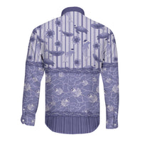 Hawaii Christmas In July Long Sleeve Button Shirt Amethyst Purple Mele Kalikimaka Sea Animals DT05 - Polynesian Pride