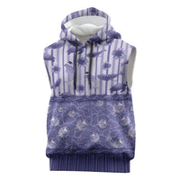 Hawaii Christmas In July Sleeveless Hoodie Amethyst Purple Mele Kalikimaka Sea Animals DT05 Purple - Polynesian Pride