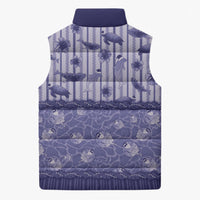 Hawaii Christmas In July Sleeveless Puffer Jacket Amethyst Purple Mele Kalikimaka Sea Animals