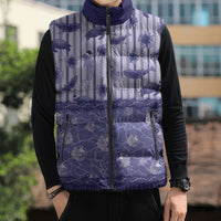 Hawaii Christmas In July Sleeveless Puffer Jacket Amethyst Purple Mele Kalikimaka Sea Animals