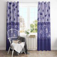 Hawaii Christmas In July Window Curtain Amethyst Purple Mele Kalikimaka Sea Animals