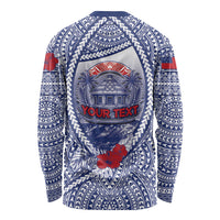 Personalised Vaitele Samoa Village Long Sleeve Shirt Falefa Valley Polynesian Tribal Hibiscus Floral