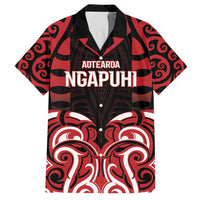Custom Aotearoa Ngapuhi Family Matching Tank Maxi Dress and Hawaiian Shirt Maori Pattern New Zealand DT05 Dad's Shirt - Short Sleeve Red - Polynesian Pride