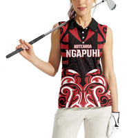 Custom Aotearoa Ngapuhi Women Sleeveless Polo Shirt Maori Pattern New Zealand DT05 - Polynesian Pride