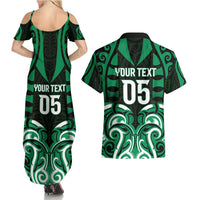 Custom Aotearoa Ngai Tahu Couples Matching Summer Maxi Dress and Hawaiian Shirt Maori Pattern New Zealand DT05 - Polynesian Pride