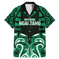 Custom Aotearoa Ngai Tahu Family Matching Mermaid Dress and Hawaiian Shirt Maori Pattern New Zealand DT05 Dad's Shirt - Short Sleeve Green - Polynesian Pride
