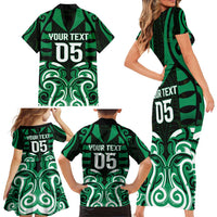 Custom Aotearoa Ngai Tahu Family Matching Short Sleeve Bodycon Dress and Hawaiian Shirt Maori Pattern New Zealand DT05 - Polynesian Pride
