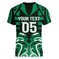 Custom Aotearoa Ngai Tahu Women V-Neck T-Shirt Maori Pattern New Zealand DT05 - Polynesian Pride