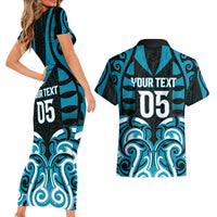 Custom Aotearoa Ngati Porou Couples Matching Short Sleeve Bodycon Dress and Hawaiian Shirt Maori Pattern New Zealand DT05 - Polynesian Pride