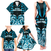 Custom Aotearoa Ngati Porou Family Matching Tank Maxi Dress and Hawaiian Shirt Maori Pattern New Zealand DT05 - Polynesian Pride