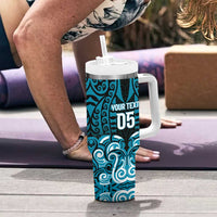 Custom Aotearoa Ngati Porou Tumbler With Handle Maori Pattern New Zealand - Polynesian Pride