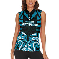 Custom Aotearoa Ngati Porou Women Sleeveless Polo Shirt Maori Pattern New Zealand DT05 - Polynesian Pride