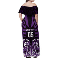 Custom Aotearoa Rangitane Family Matching Off Shoulder Maxi Dress and Hawaiian Shirt Maori Pattern New Zealand DT05 - Polynesian Pride