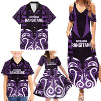 Custom Aotearoa Rangitane Family Matching Summer Maxi Dress and Hawaiian Shirt Maori Pattern New Zealand DT05 - Polynesian Pride