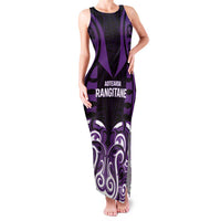 Custom Aotearoa Rangitane Family Matching Tank Maxi Dress and Hawaiian Shirt Maori Pattern New Zealand DT05 Mom's Dress Purple - Polynesian Pride