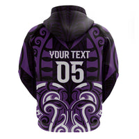 Custom Aotearoa Rangitane Zip Hoodie Maori Pattern New Zealand - Polynesian Pride