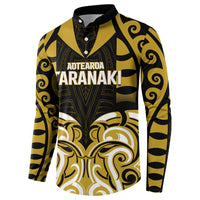 Custom Aotearoa Taranaki Button Sweatshirt Maori Pattern New Zealand - Polynesian Pride