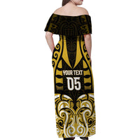 Custom Aotearoa Taranaki Family Matching Off Shoulder Maxi Dress and Hawaiian Shirt Maori Pattern New Zealand DT05 - Polynesian Pride