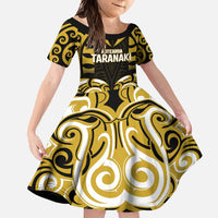 Custom Aotearoa Taranaki Family Matching Summer Maxi Dress and Hawaiian Shirt Maori Pattern New Zealand DT05 Daughter's Dress Yellow - Polynesian Pride