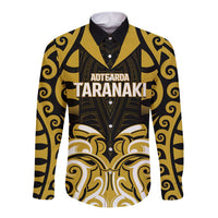 Custom Aotearoa Taranaki Long Sleeve Button Shirt Maori Pattern New Zealand - Polynesian Pride