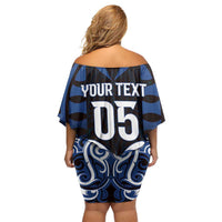 Custom Aotearoa Ngati Tuwharetoa Family Matching Off Shoulder Short Dress and Hawaiian Shirt Maori Pattern New Zealand DT05 - Polynesian Pride