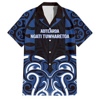Custom Aotearoa Ngati Tuwharetoa Family Matching Summer Maxi Dress and Hawaiian Shirt Maori Pattern New Zealand DT05 Dad's Shirt - Short Sleeve Navy - Polynesian Pride