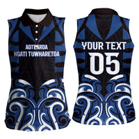 Custom Aotearoa Ngati Tuwharetoa Women Sleeveless Polo Shirt Maori Pattern New Zealand DT05 - Polynesian Pride