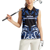 Custom Aotearoa Ngati Tuwharetoa Women Sleeveless Polo Shirt Maori Pattern New Zealand DT05 - Polynesian Pride