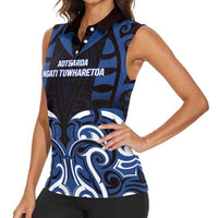 Custom Aotearoa Ngati Tuwharetoa Women Sleeveless Polo Shirt Maori Pattern New Zealand DT05 - Polynesian Pride