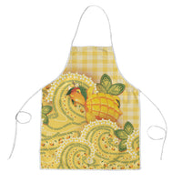 Hawaii Palaka Apron Cute Ripe Mango Turtle On The Waves DT05 Yellow - Polynesian Pride