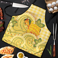 Hawaii Palaka Apron Cute Ripe Mango Turtle On The Waves DT05 Yellow - Polynesian Pride