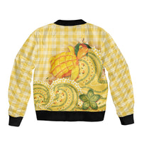 Hawaii Palaka Bomber Jacket Cute Ripe Mango Turtle On The Waves DT05 - Polynesian Pride