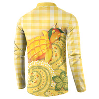 Hawaii Palaka Button Sweatshirt Cute Ripe Mango Turtle On The Waves DT05 - Polynesian Pride