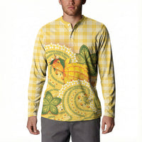 Hawaii Palaka Button Sweatshirt Cute Ripe Mango Turtle On The Waves DT05 - Polynesian Pride