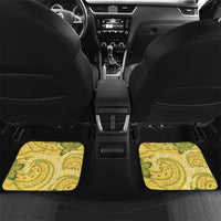 Hawaii Palaka Car Mats Cute Ripe Mango Turtle On The Waves DT05 Set 2pcs - Back Yellow - Polynesian Pride