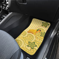 Hawaii Palaka Car Mats Cute Ripe Mango Turtle On The Waves DT05 - Polynesian Pride