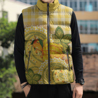 Hawaii Palaka Sleeveless Puffer Jacket Cute Ripe Mango Turtle On The Waves DT05 - Polynesian Pride