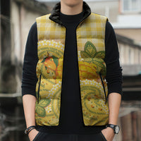Hawaii Palaka Sleeveless Puffer Jacket Cute Ripe Mango Turtle On The Waves DT05 - Polynesian Pride