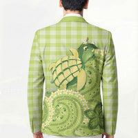 Hawaii Palaka Blazer Cute Green Mango Turtle On The Waves DT05 - Polynesian Pride
