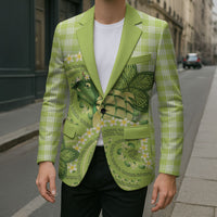 Hawaii Palaka Blazer Cute Green Mango Turtle On The Waves DT05 - Polynesian Pride