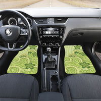 Hawaii Palaka Car Mats Cute Green Mango Turtle On The Waves DT05 Set 2pcs - Front Green - Polynesian Pride