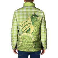 Hawaii Palaka Padded Jacket Cute Green Mango Turtle On The Waves DT05 - Polynesian Pride